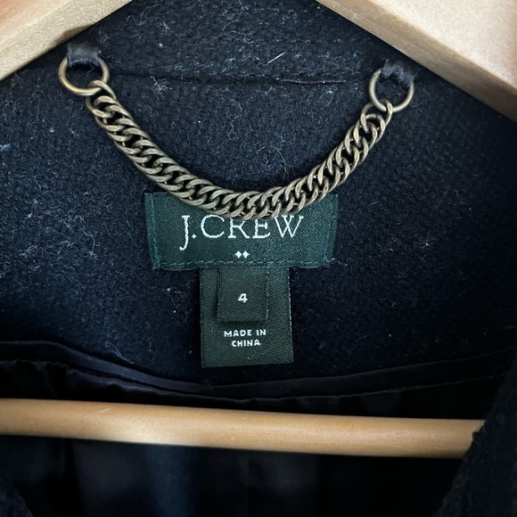 J. Crew Black Wool-blend Tailored Lady Day Top Coat Knee-Length - Picture 2 of 7
